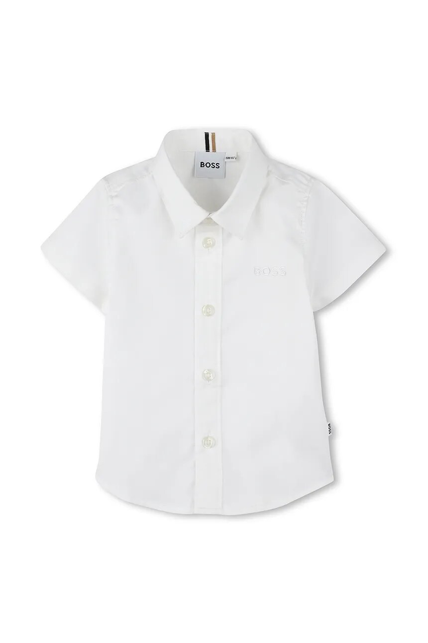 

Детская хлопковая рубашка Boss, белый