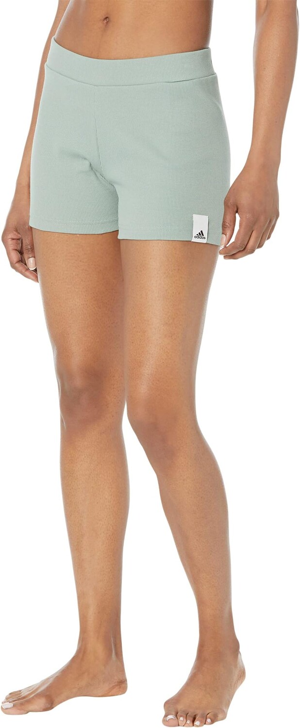 

Шорты Adidas Lounge Ribbed Booty Shorts, цвет Silver Green