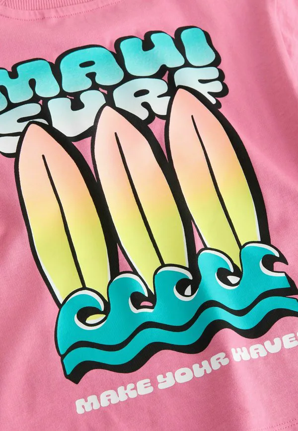 Футболка с коротким рукавом и принтом на спине Next, Pink Surfboard — фото 4