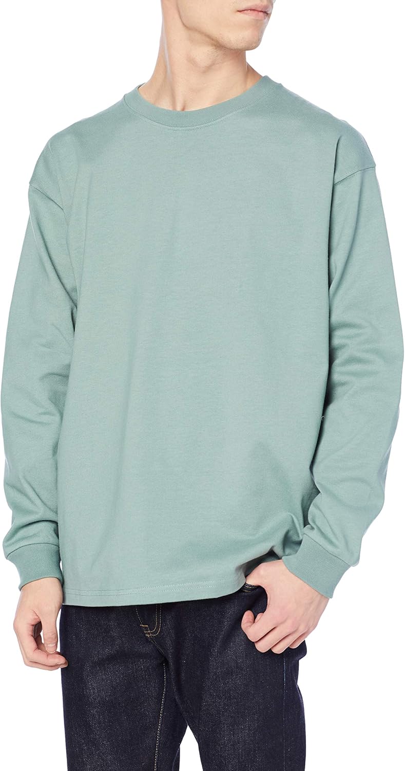 

Футболка с длинными рукавами LIFEMAX, плотная, 10,2 унции, сверхтяжелая, дымчато-зеленый