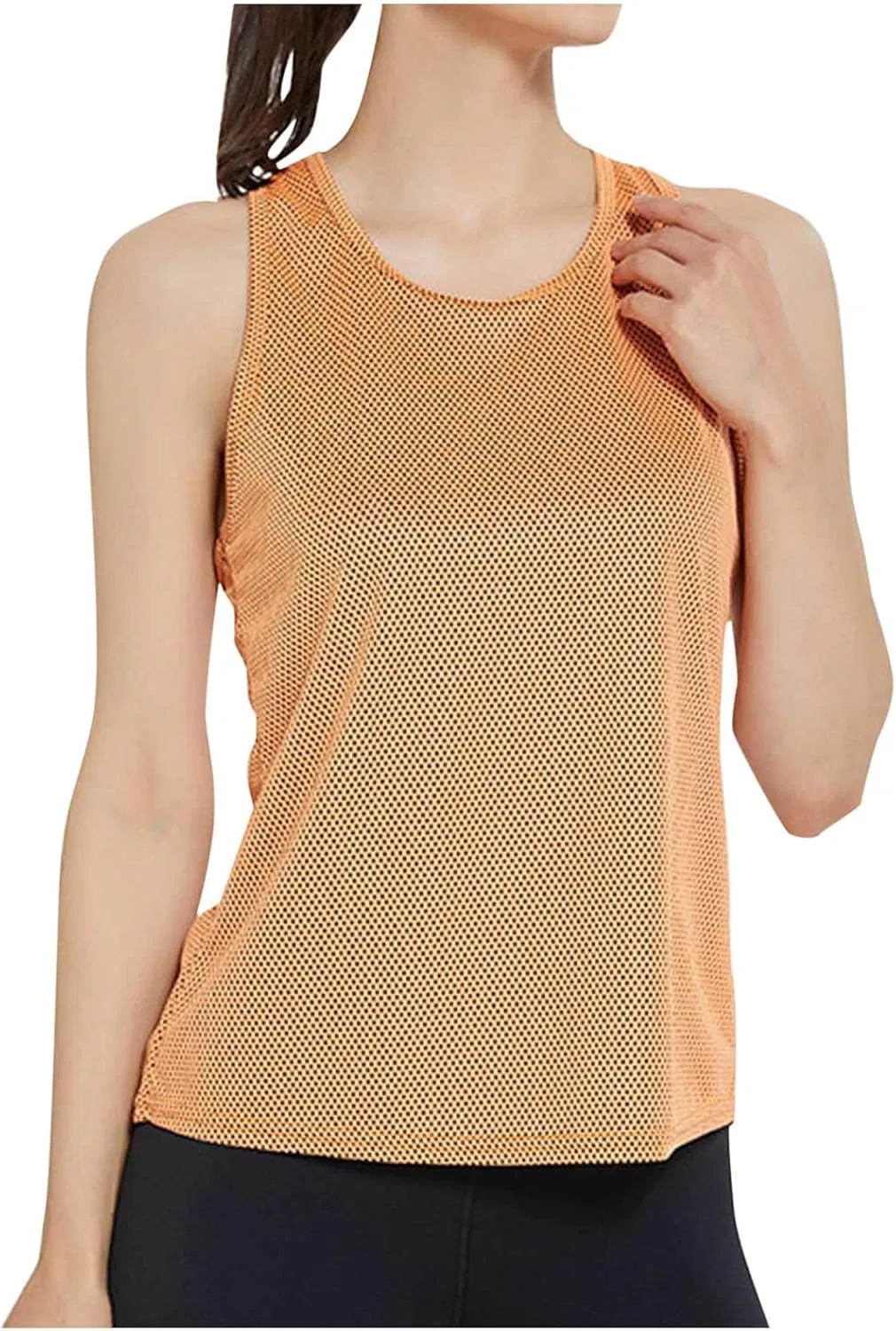 Женский топ свободного кроя, хлопковый, Orange