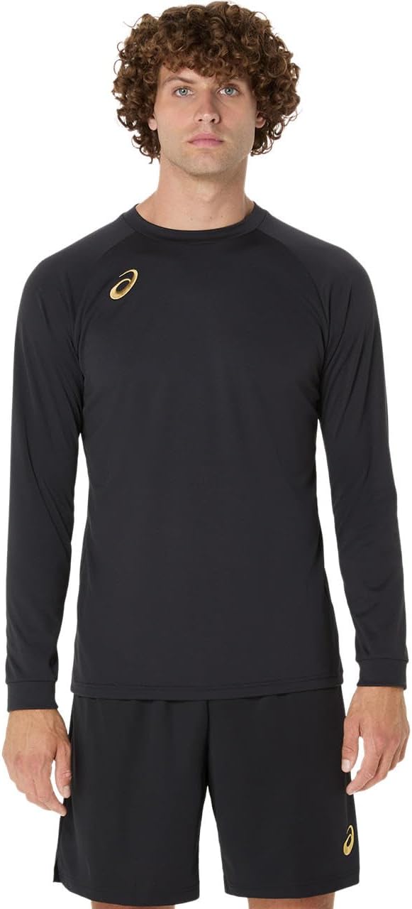 

Тренировочная волейбольная футболка ASICS с длинными рукавами (большой логотип на спине), черный