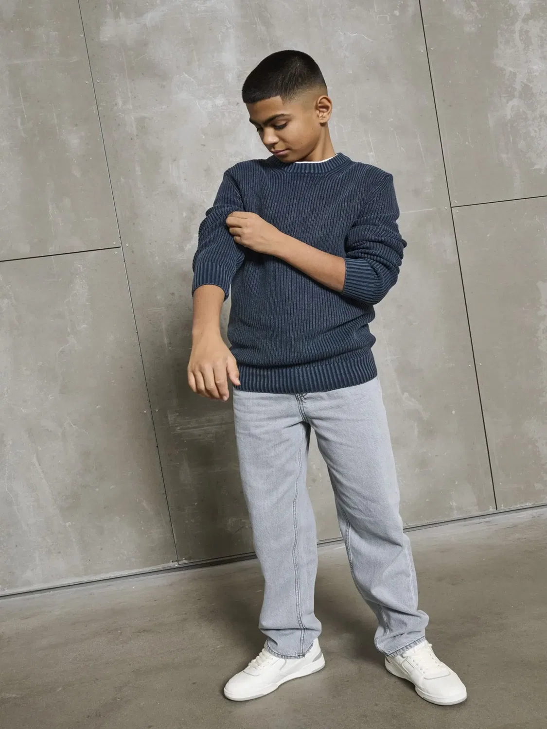 Джинсы свободного кроя ONLY & SONS Junior, светло-серый деним — фото 3