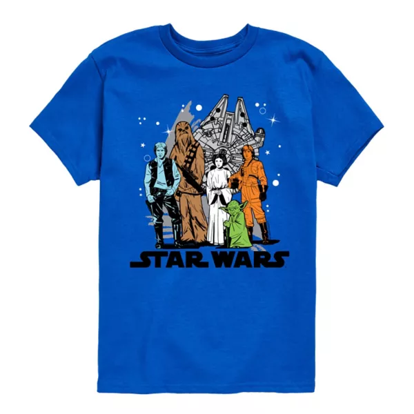 

Футболка с рисунком для мальчиков 8-20 лет Star Wars, цвет royal blue