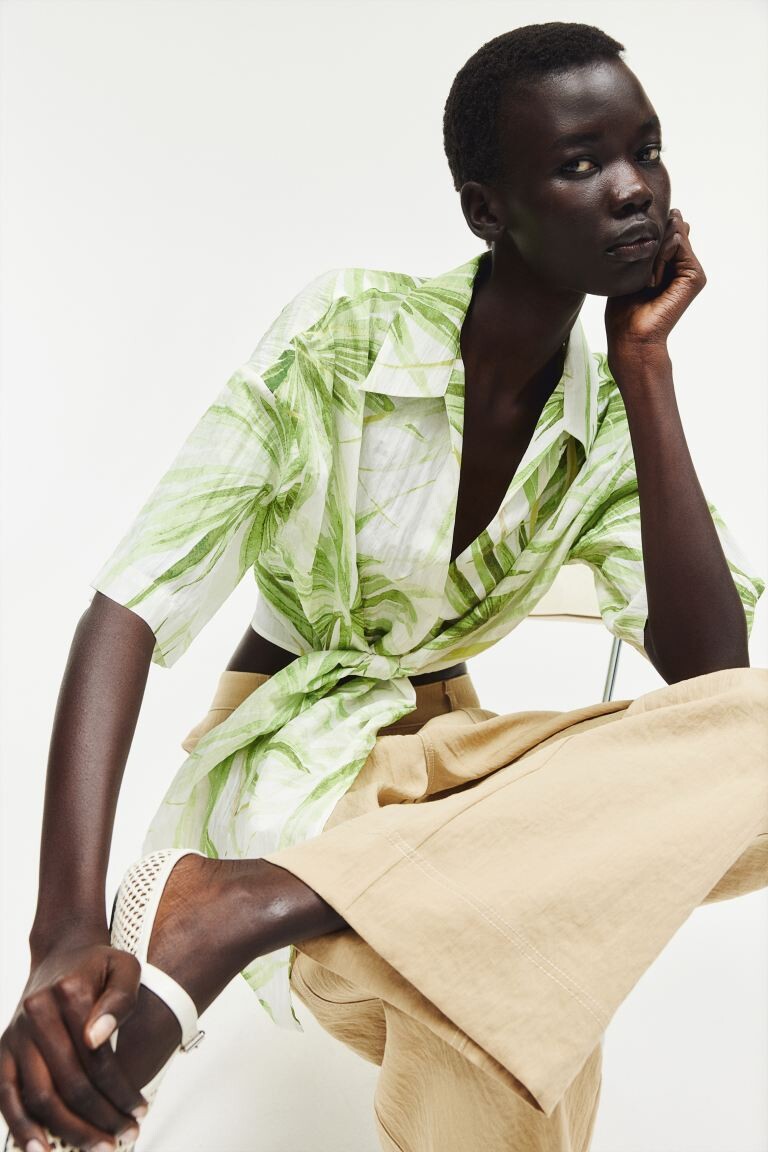 

Блузка с завязками H&M, белый