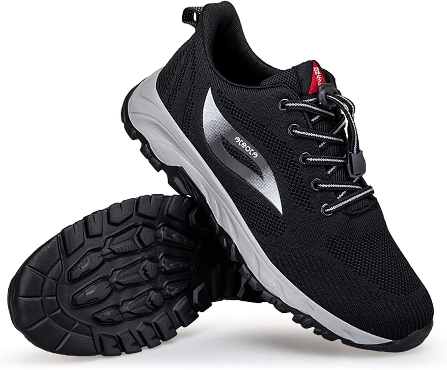 

Мужские повседневные кроссовки на шнуровке из сетки, вязаные, легкие, дышащие, модные, для ходьбы и повседневной носки Generic, черный