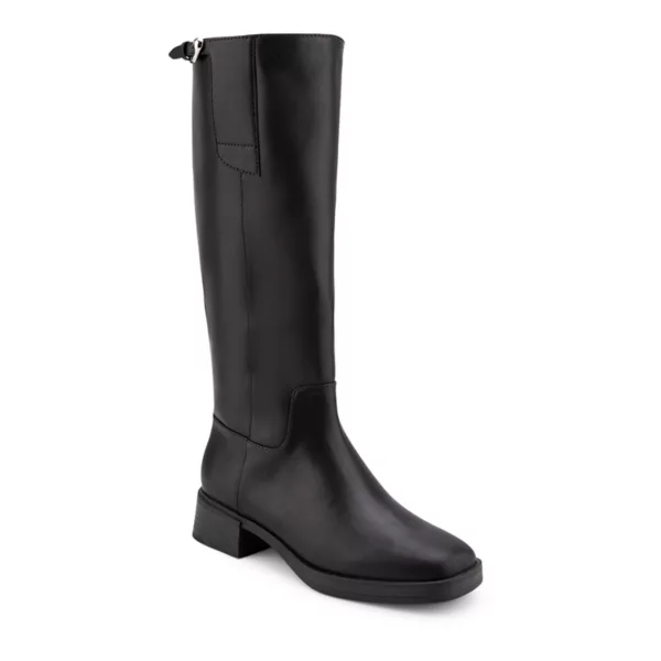 Женские высокие кожаные сапоги для верховой езды Della Aerosoles, цвет black faux leather