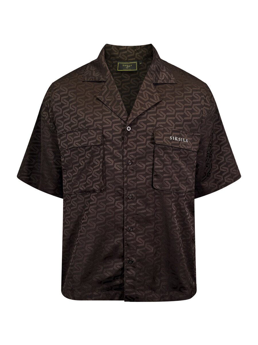 

Рубашка на пуговицах классического кроя SikSilk, Light brown/Dark brown