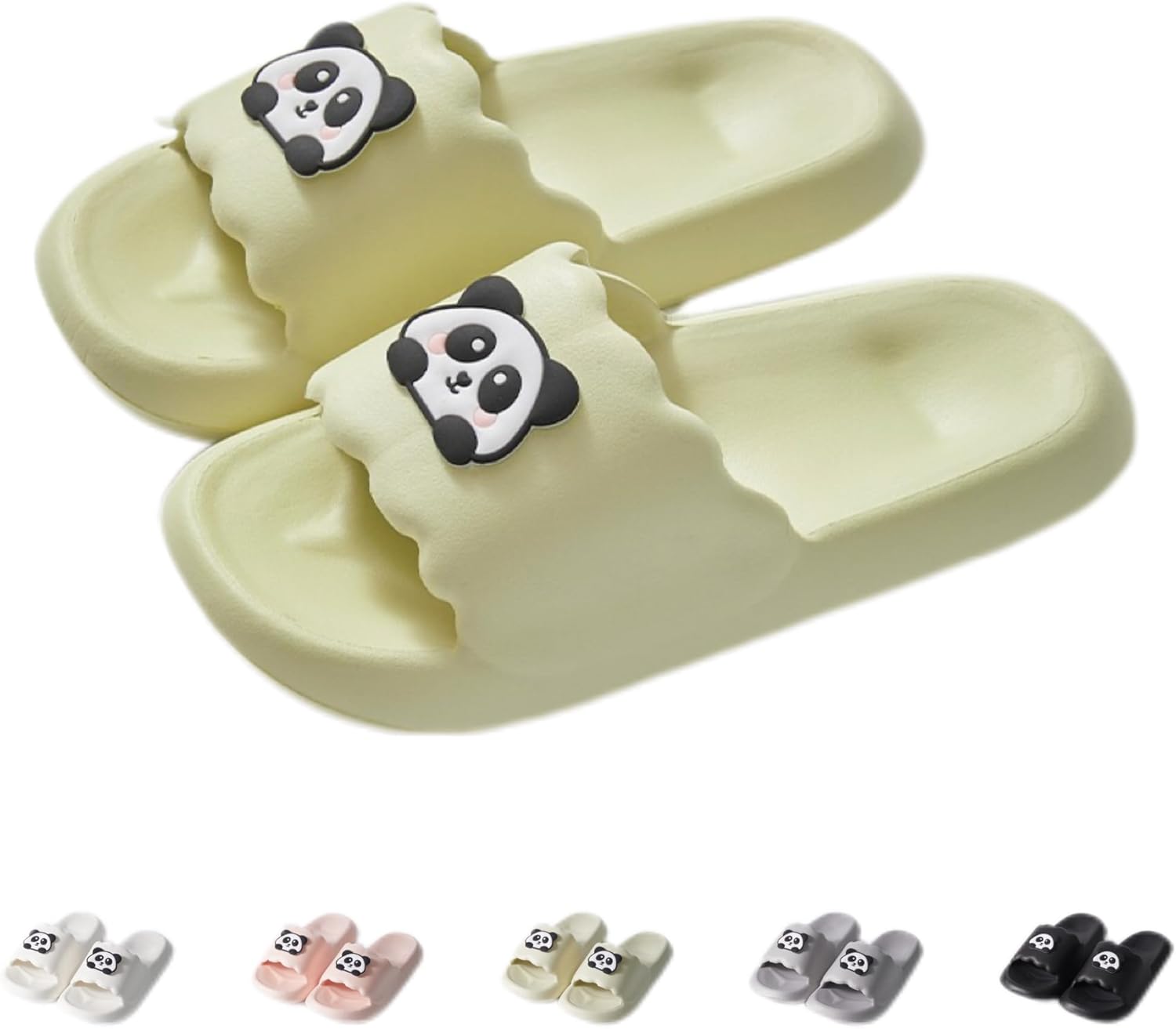 

Тапочки NTRUEML Panda для ванной, милые мультяшные панды для мужчин и женщин, домашние тапочки, зеленый