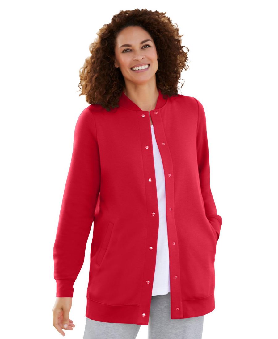 

Бейсбольная куртка из флиса больших размеров Woman Within, Classic red