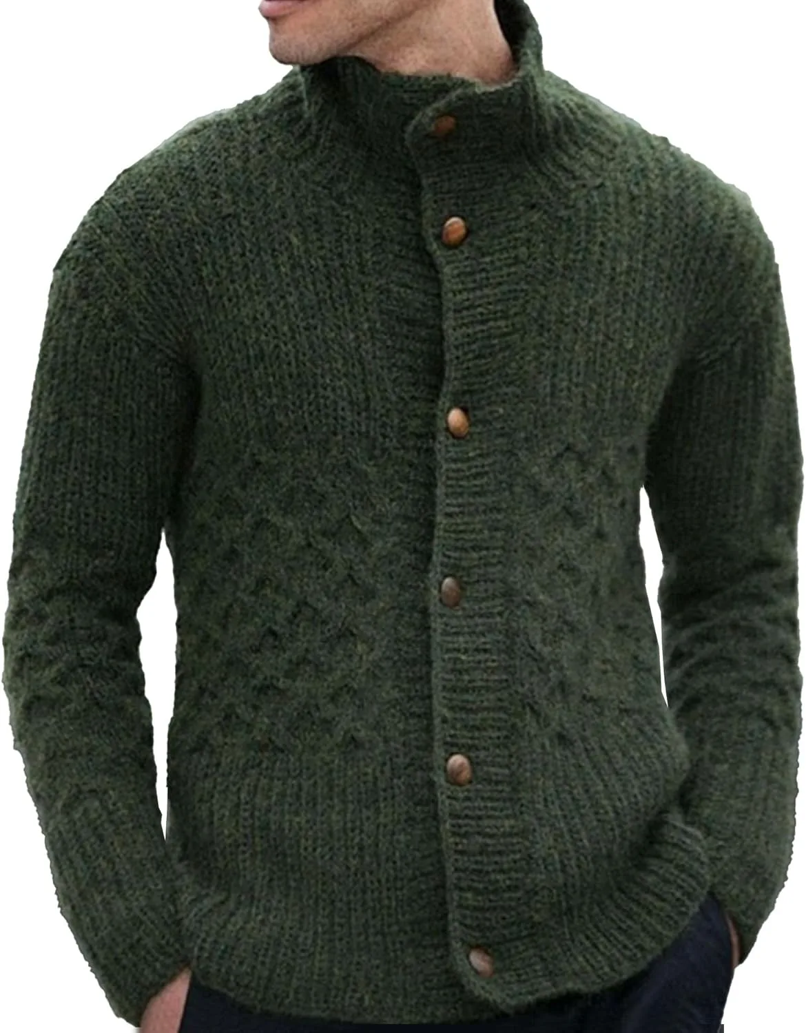 

Мужской кардиган с высоким воротником, Slim Fit, легкий