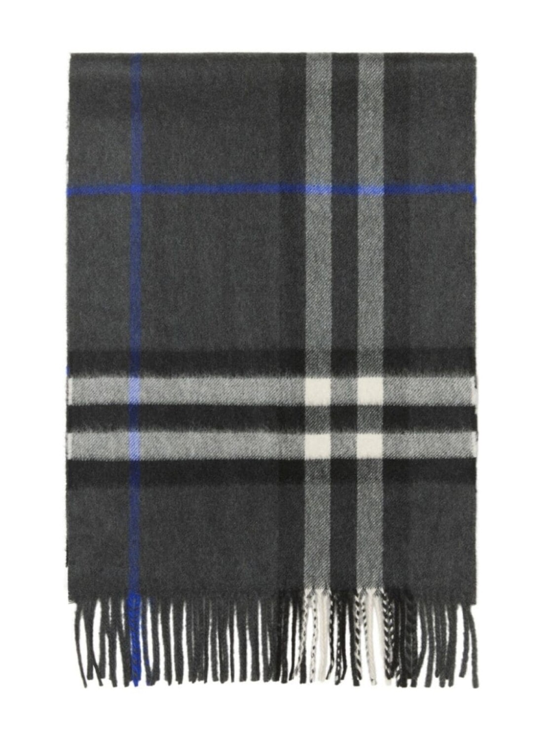 

Burberry кашемировый шарф с бахромой в клетку, серый