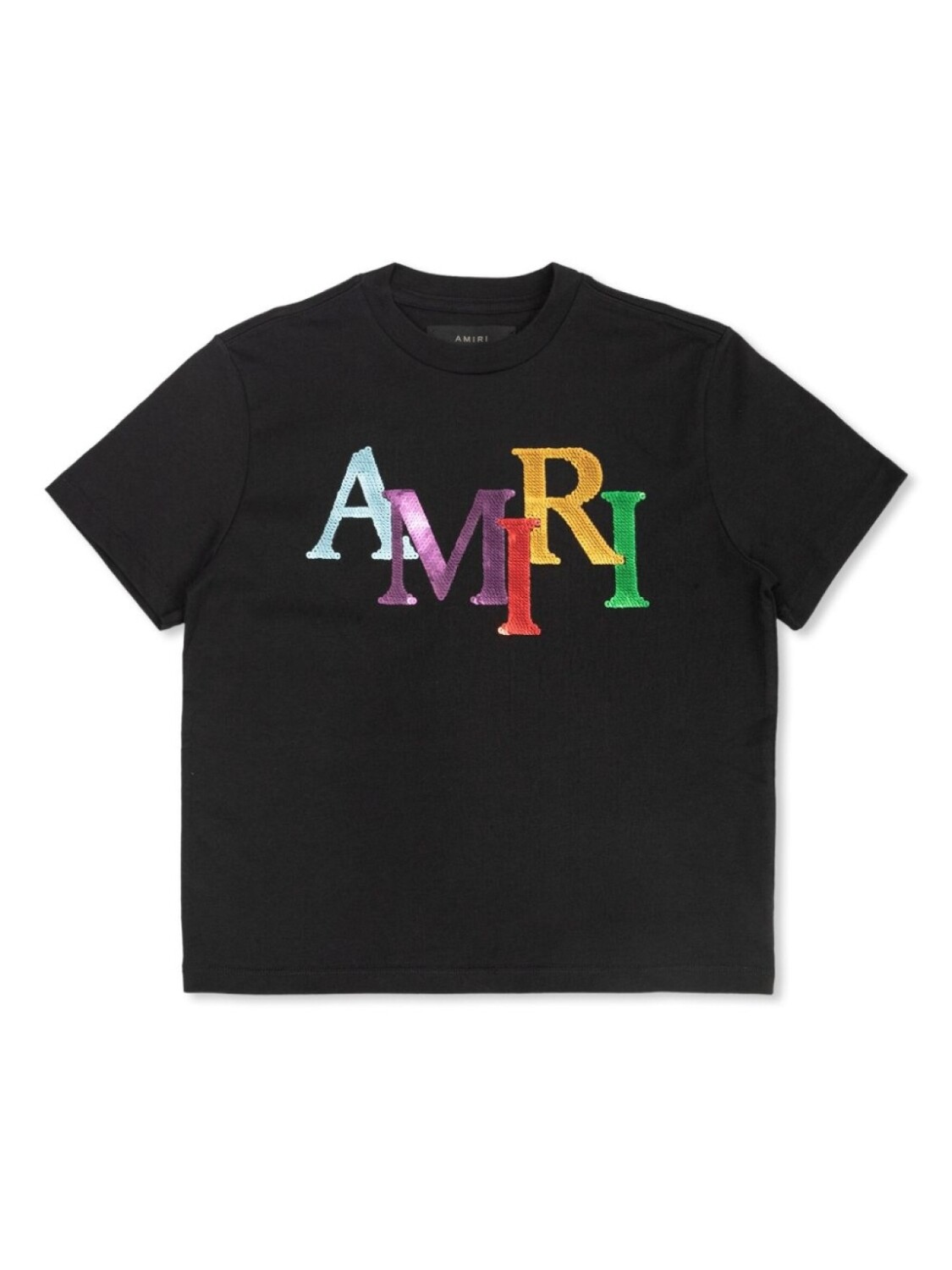

Футболка, украшенная пайетками AMIRI KIDS, черный