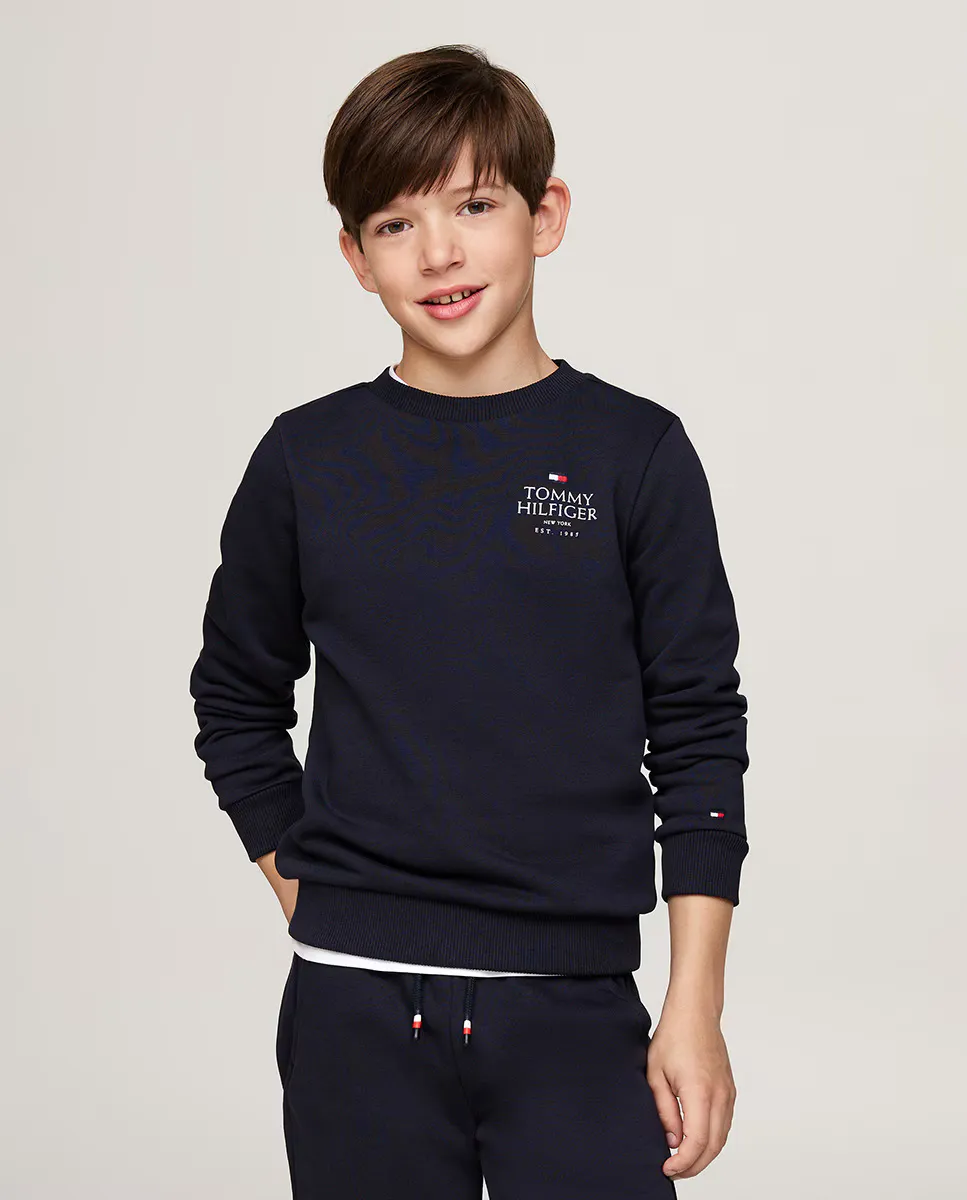 

Толстовка для мальчика без капюшона и с круглым вырезом Tommy Hilfiger, синий
