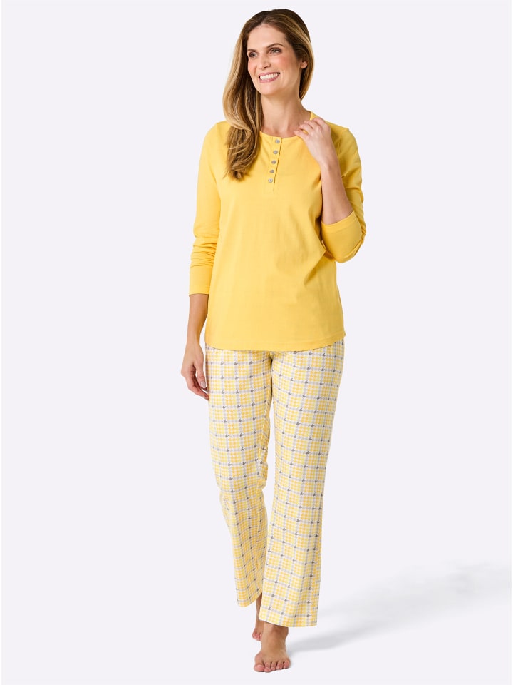 

WITT WEIDEN Пижама в клетку желто-серого цвета
