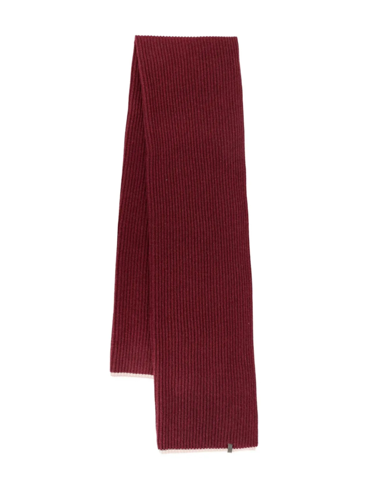 

Кашемировый шарф Brunello Cucinelli в рубчик, красный