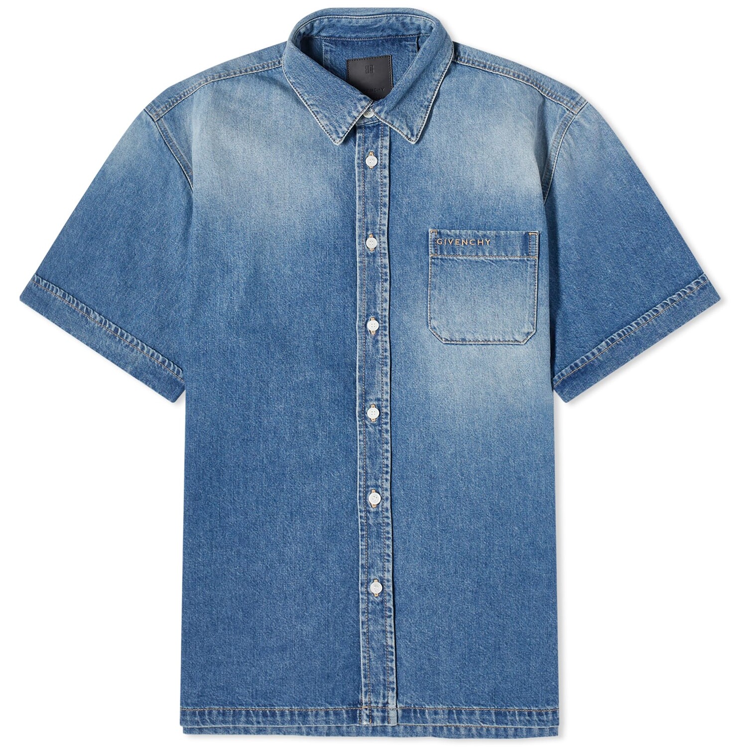 

Футболка Givenchy Short Sleeve Denim Shirt, цвет Indigo Blue