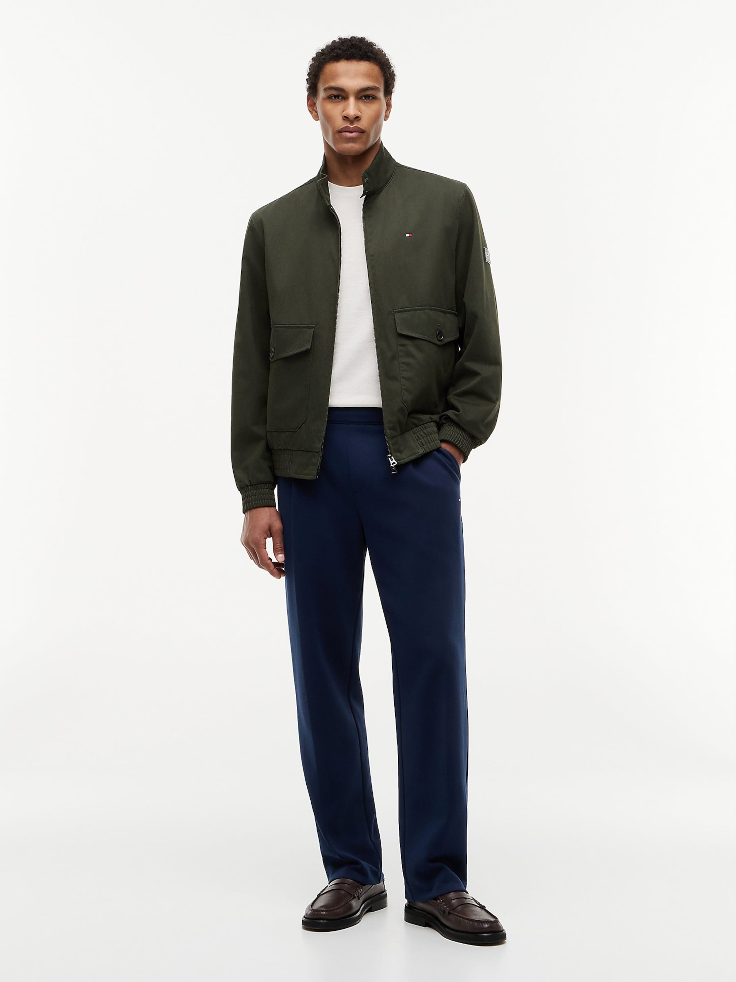 TOMMY HILFIGER Куртка межсезонная 'Harrington' в темно-зеленом цвете — фото 2