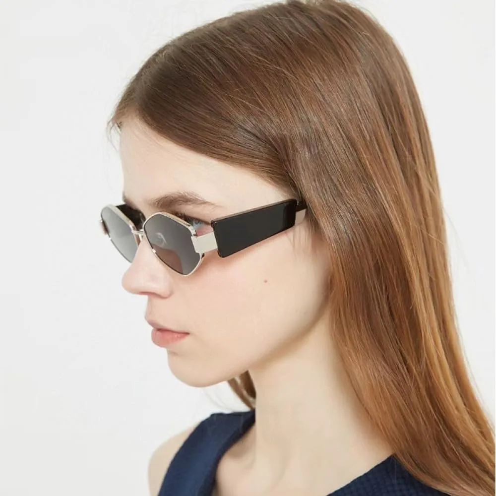 

Мужские солнцезащитные очки в узкой оправе, многоугольные, роскошные, винтажные, с широкими дужками, модные солнцезащитные очки для мужчин LVTFCO, C4graypink