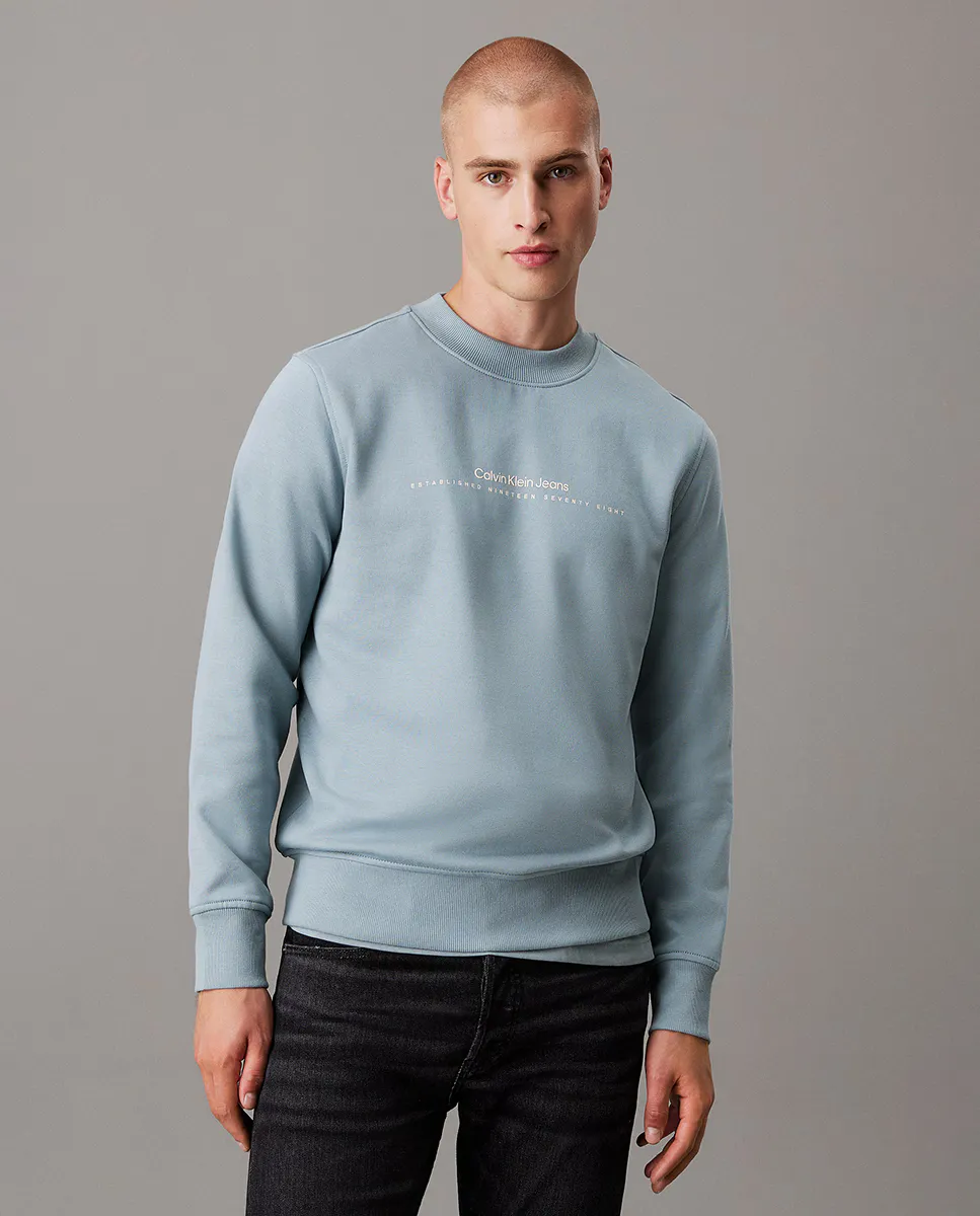 

Мужская толстовка с круглым вырезом и логотипом Calvin Klein Jeans, серый