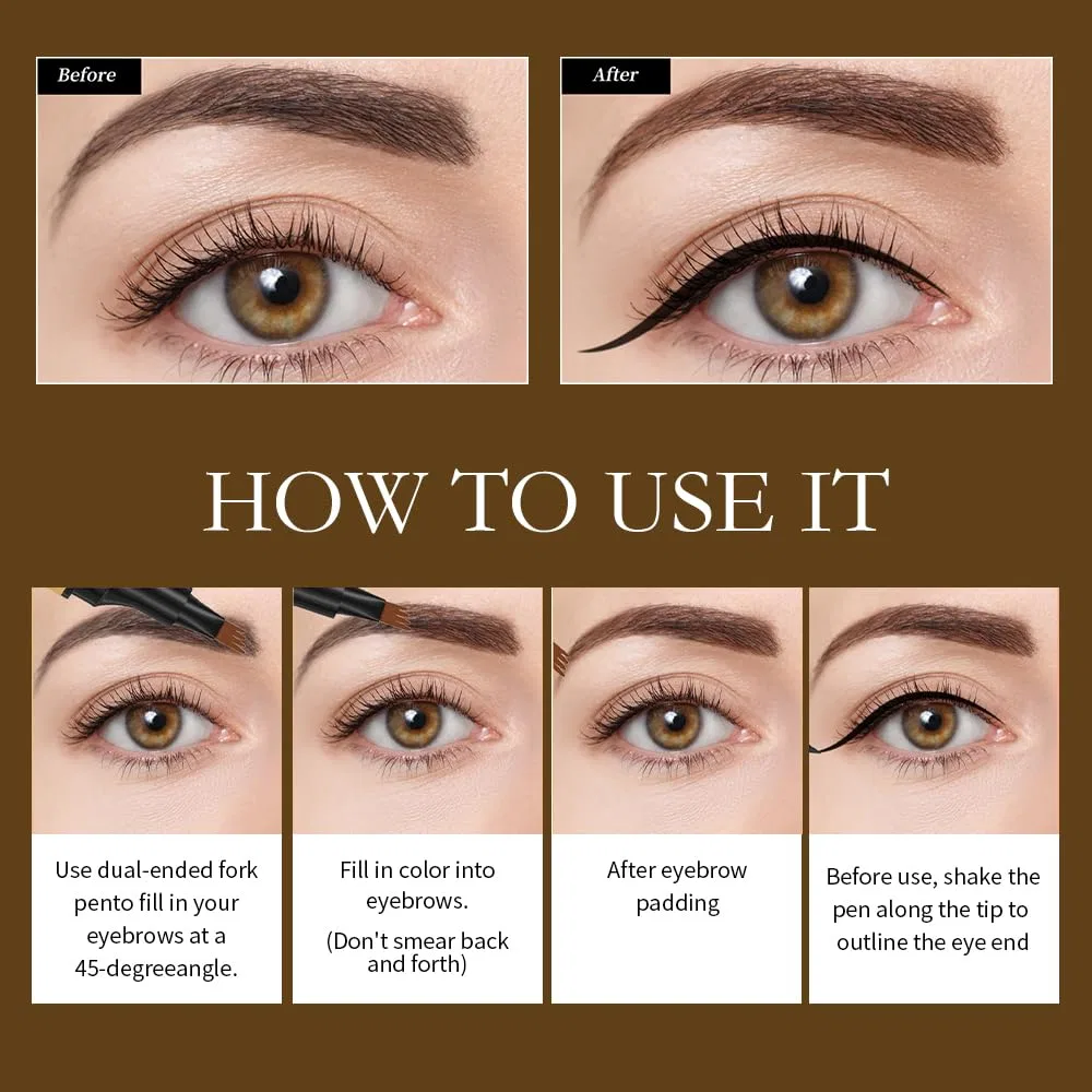 Карандаш для бровей Magic Eyebrow Pencil 3D Microblading Topbashgo, 4 Pieces. — фото 2