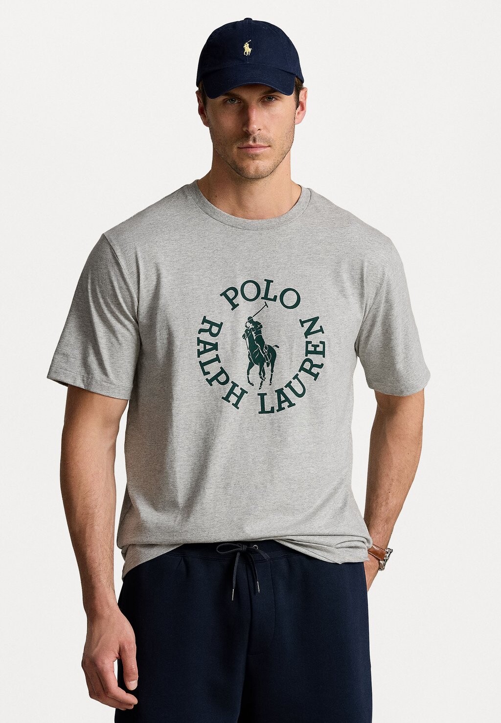 

Принт на футболке BIG PONY LOGO JERSEY T-SHIRT Ralph Lauren, серый