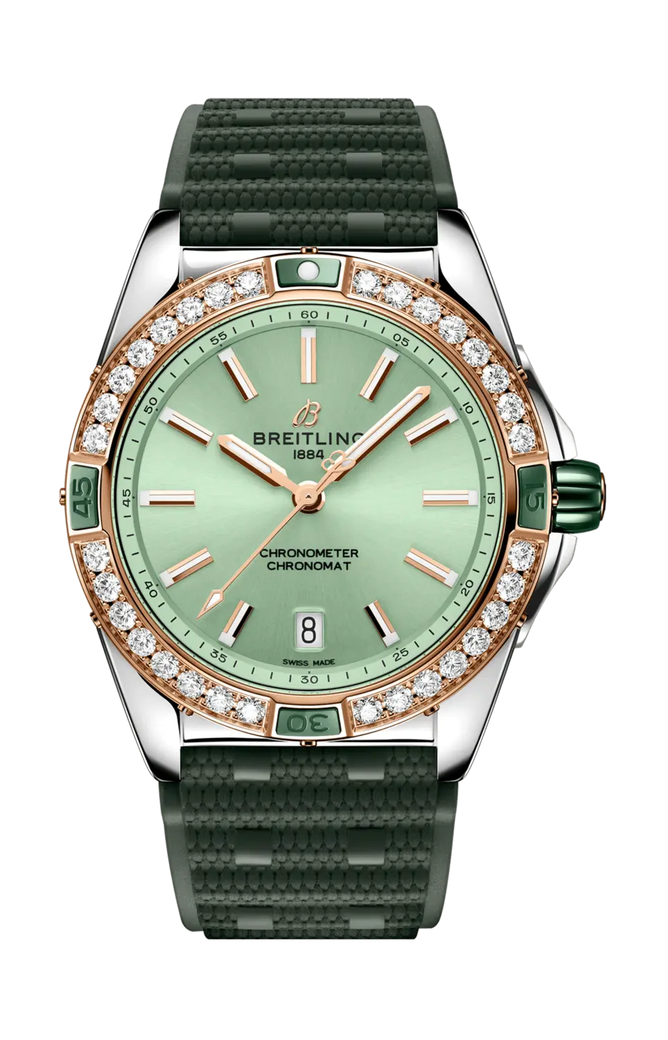 

Часы Breitling Super chronomat automatic 38 с розовым золотом и бриллиантами
