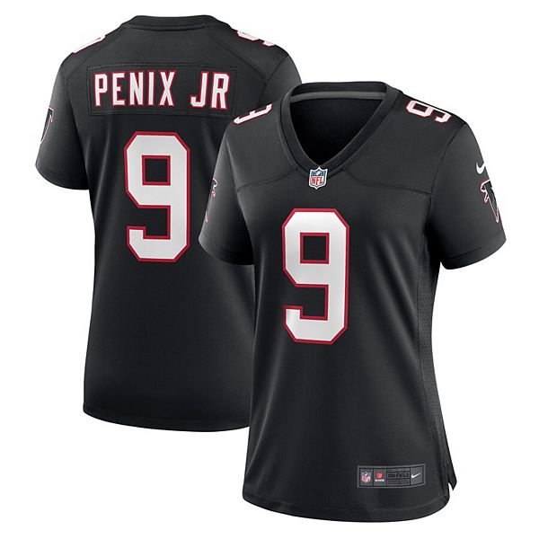 

Женская футболка Michael Penix Jr Atlanta Falcons черная альтернативная игровая Nike