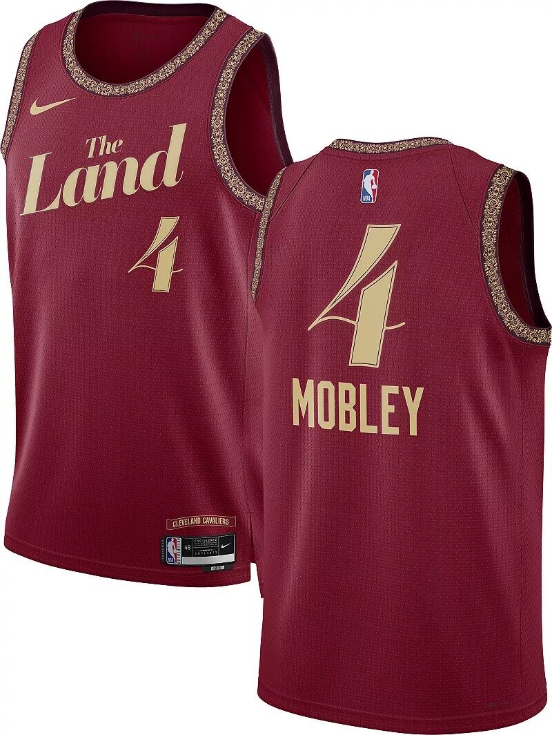 

Мужская красная майка Nike City Edition Cleveland Cavaliers Evan Mobley #4 2023-24