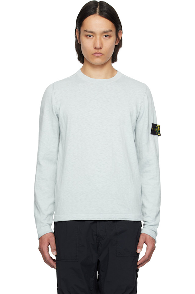 

Хлопковый нейлоновый свитер Stone Island, синий