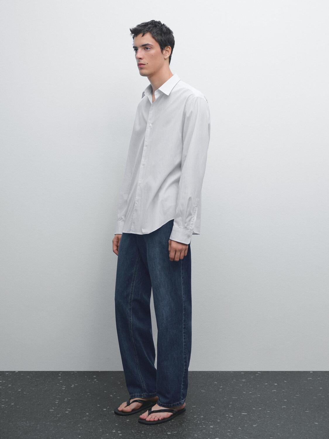 

Рубашка в полоску классического кроя Massimo Dutti, Sky Blue