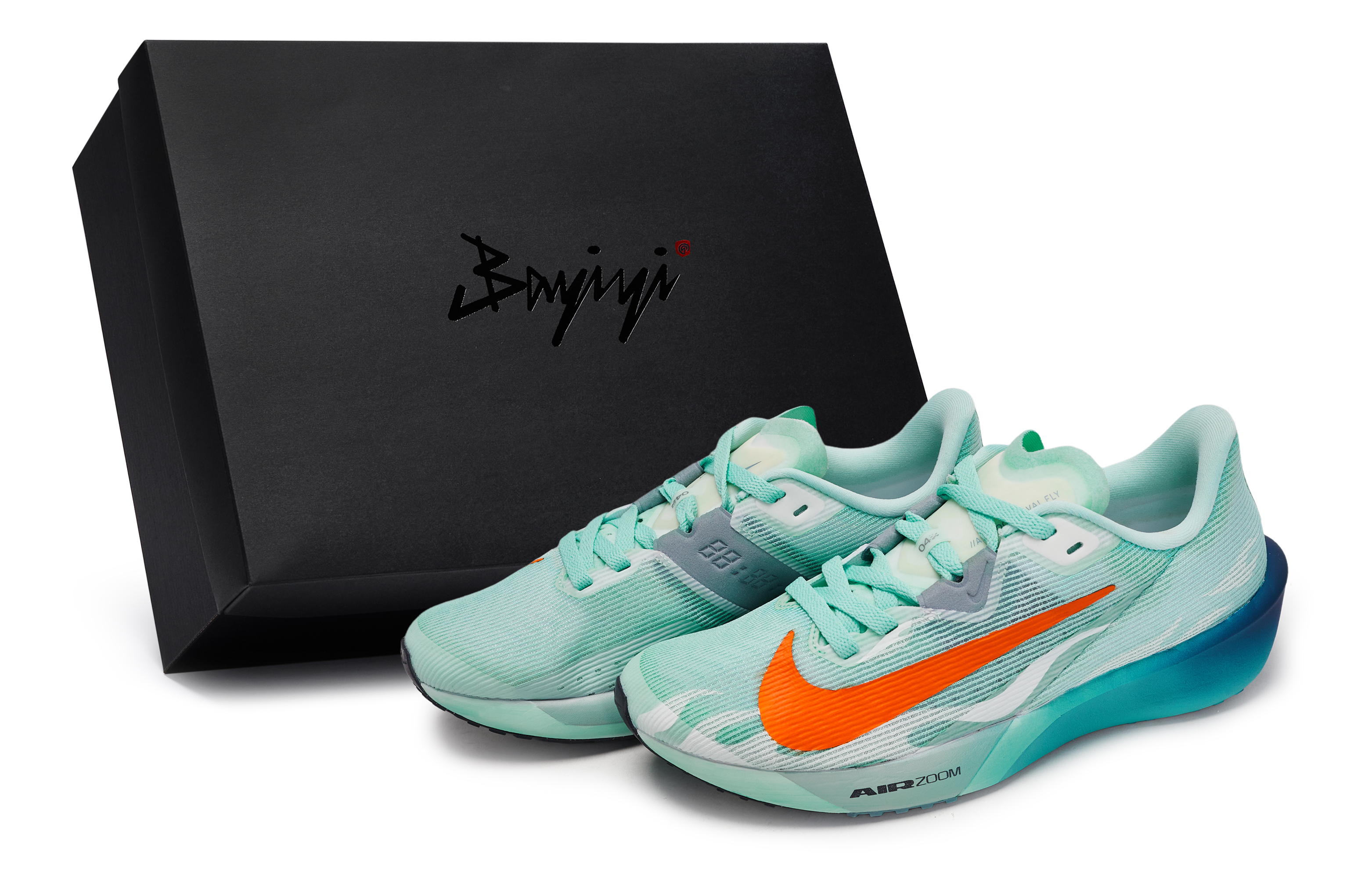 

Nike Кроссовки Rival Fly 4 Shock Absorbers Low Top мужские, белые, синие, голубо-оранжевые