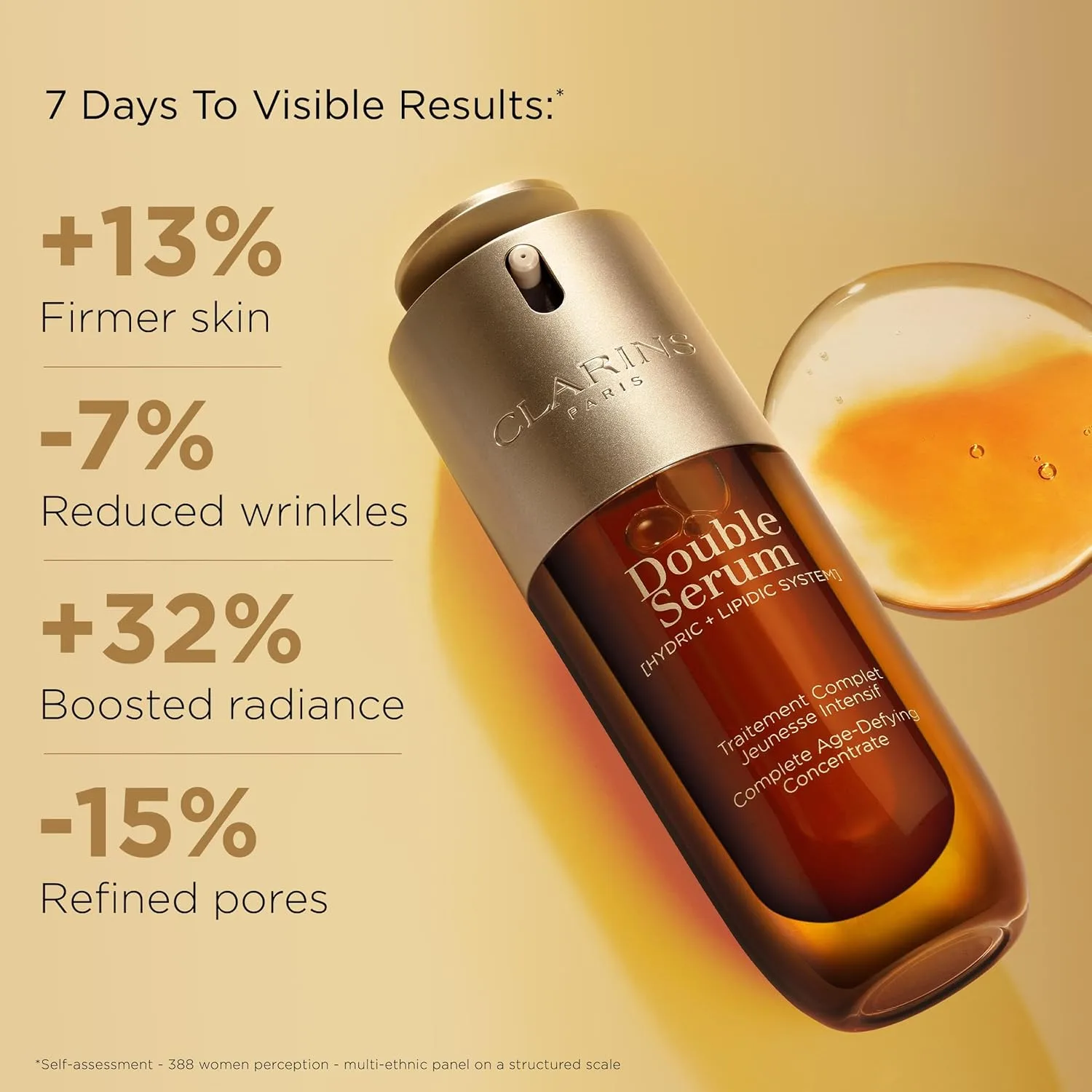 Сыворотка Clarins — DOUBLE SERUM | Антивозрастная для лица | Заметно подтягивает, разглаживает, придает — фото 2