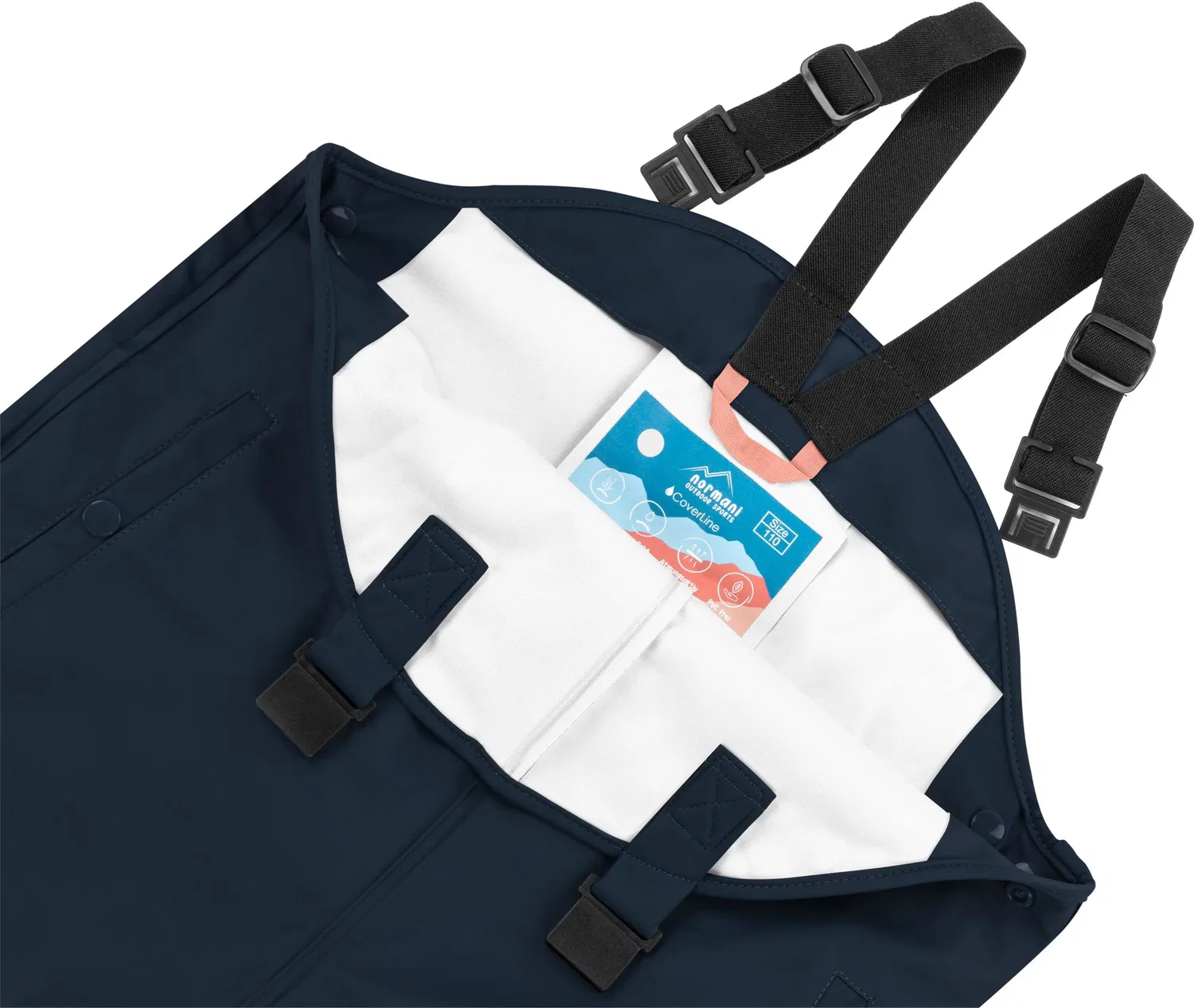 Дождевые штаны для малышей с подтяжками Normani Outdoor Sports, navy — фото 3