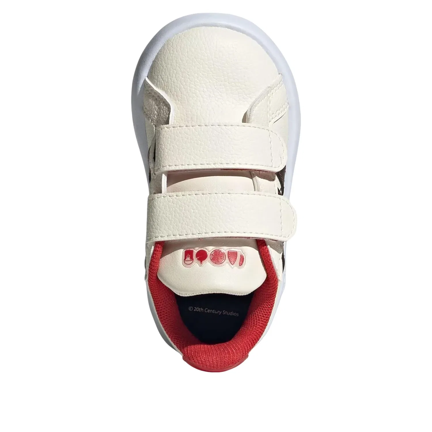 Кроссовки Adidas Grand Court 'Cream White Core Black Collegiate Red' JR5631, белый — фото 4