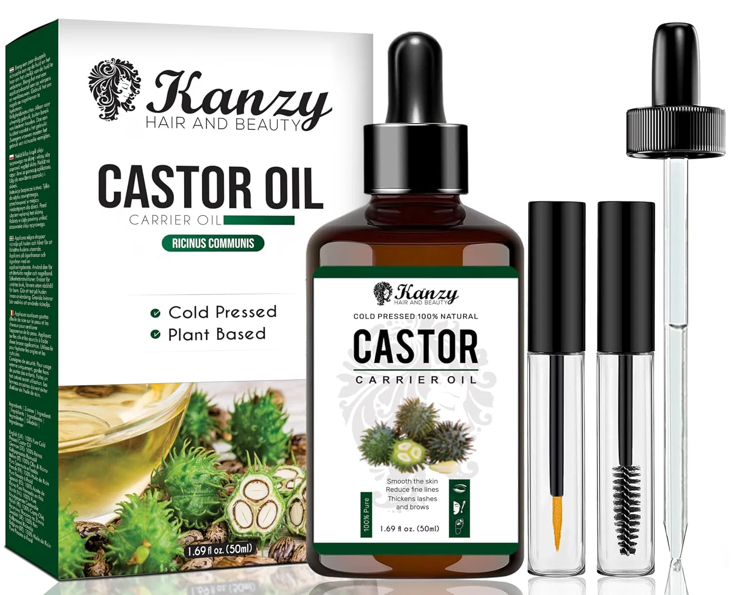 Касторовое масло Kanzy, 50 мл, холодного отжима Kanzy Hair And Beauty
