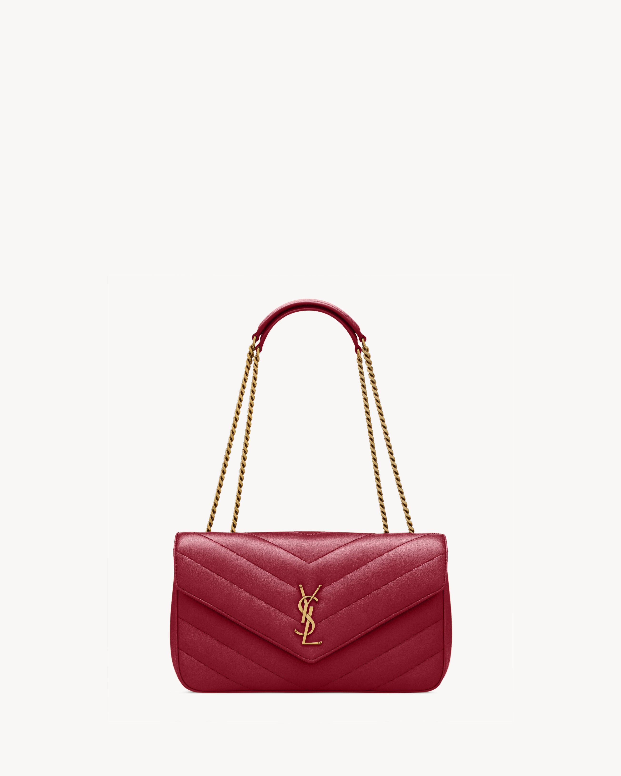 

Сумка-цепочка из мягкой овечьей кожи Saint Laurent, красный