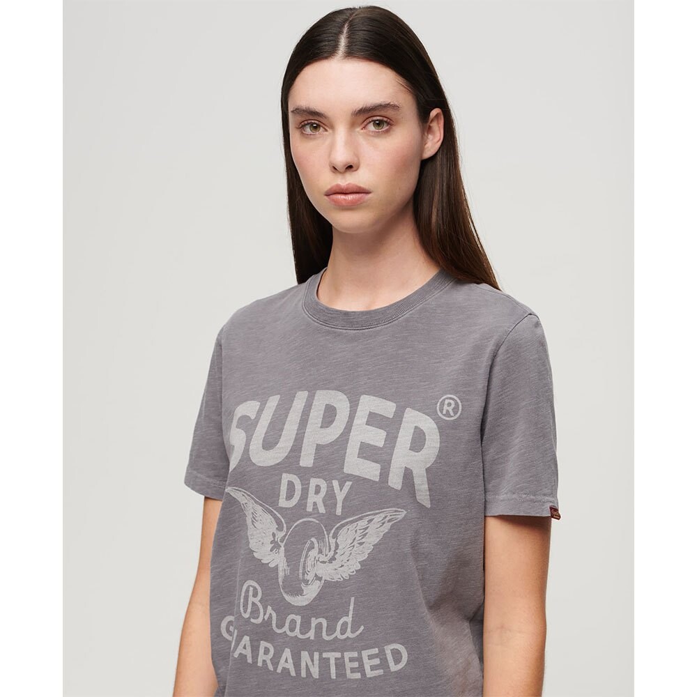 Футболка с коротким рукавом Superdry Archive Kiss Print Relaxed, серый — фото 4