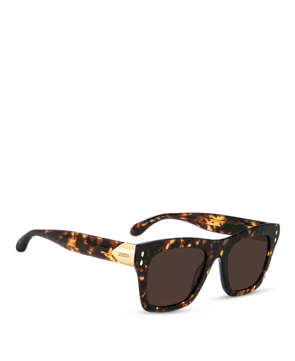 

Прямоугольные солнцезащитные очки, 51 мм Isabel Marant, коричневый