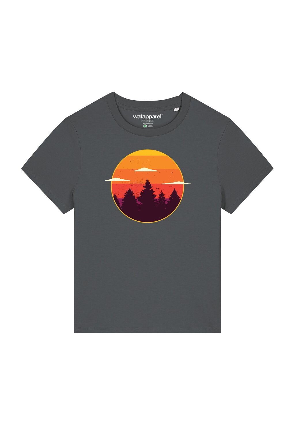 

Футболка с принтом SUNSET FOREST watapparel, антрацит