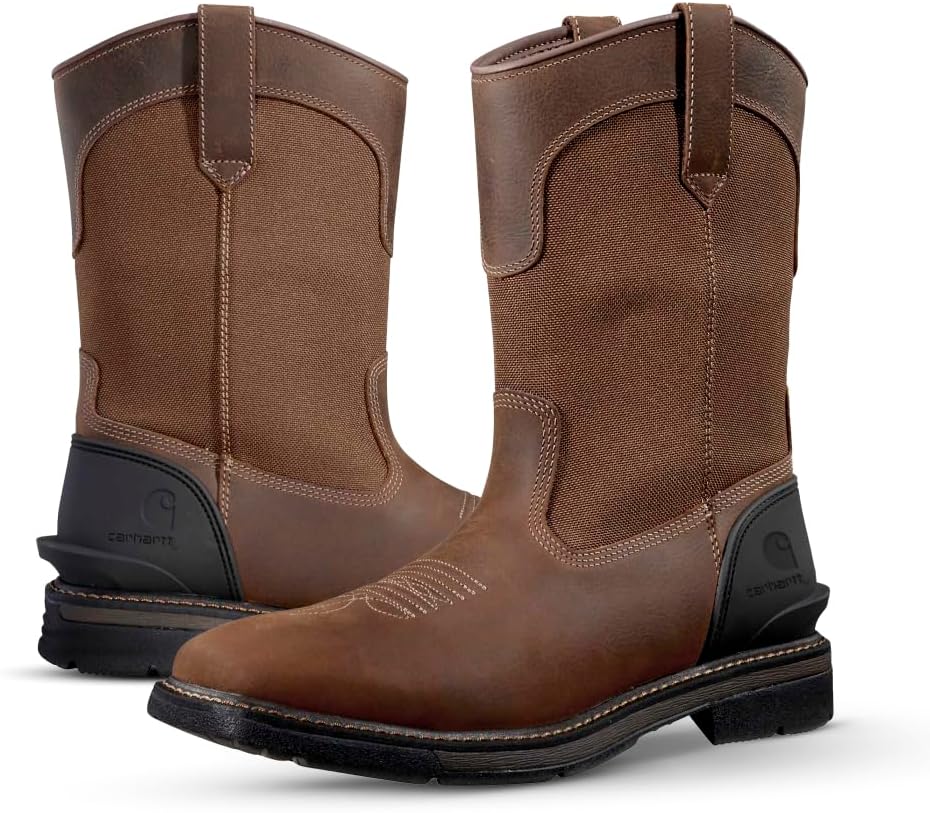 

Carhartt мужские промышленные ботинки Montana Square Toe Wellington 11" с водонепроницаемым эффектом и без шнуровки, Brown/Brown - 11 W