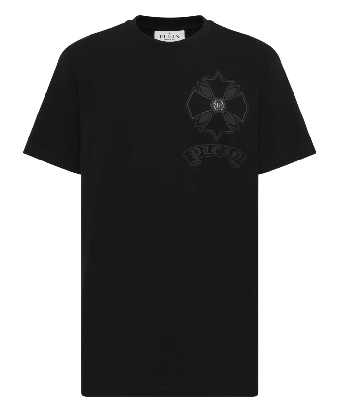 

Футболка Rundhals с объемным хромированным гербом Philipp Plein, черный