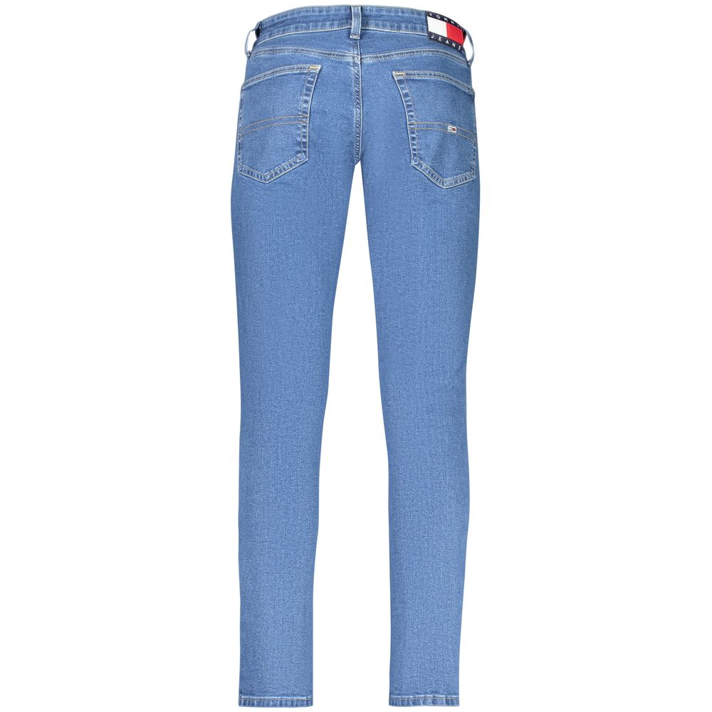 Синие хлопковые мужские узкие зауженные джинсы Tommy Hilfiger, Blue — фото 2