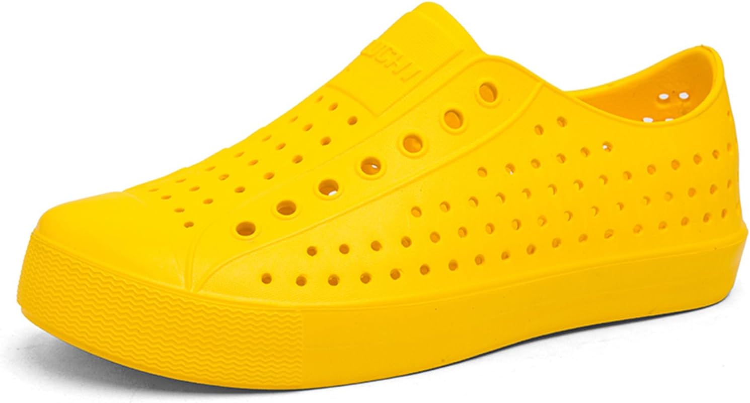 

Водонепроницаемые садовые сабо для мужчин и женщин - легкие дышащие тапочки из ЭВА - удобная нескользящая повседневная обувь для улицы, пляжа и ежедневного ношения Fliozy, желтый