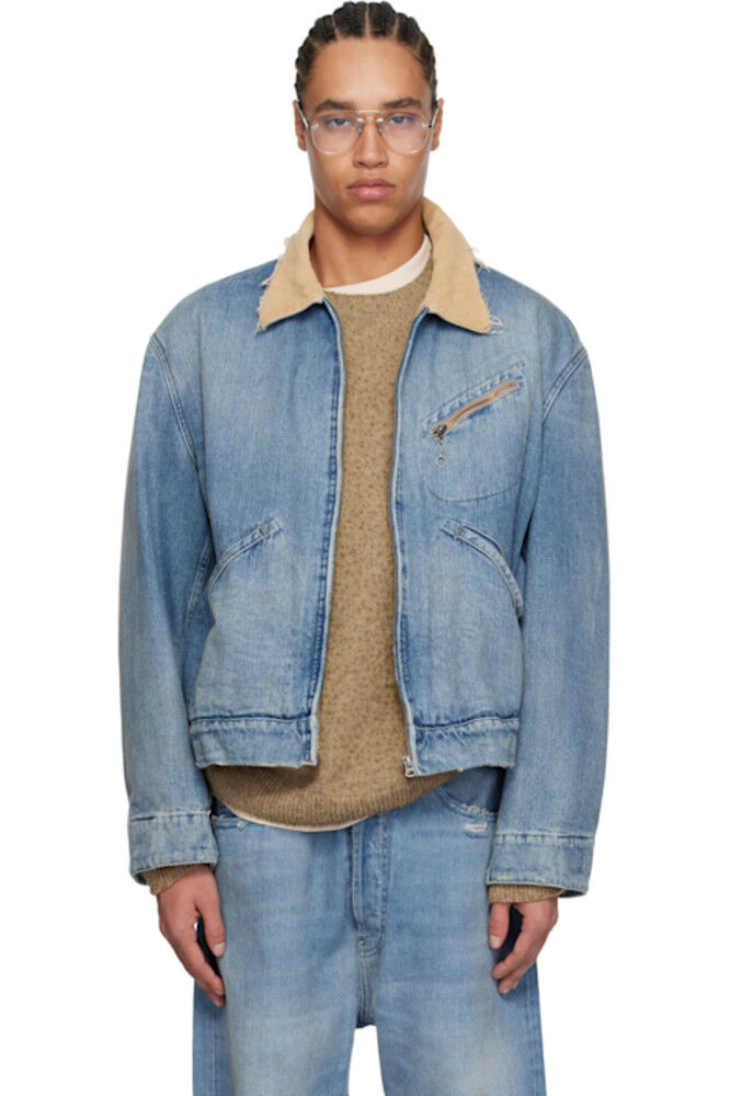 

Синяя спортивная джинсовая куртка Maison Margiela