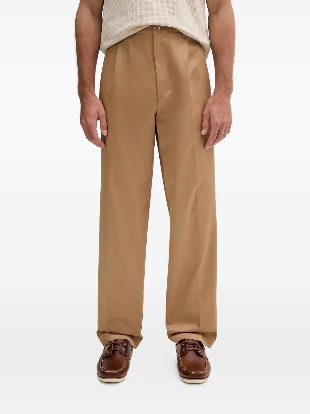 

Брюки с вышитым логотипом BOSS, коричневый