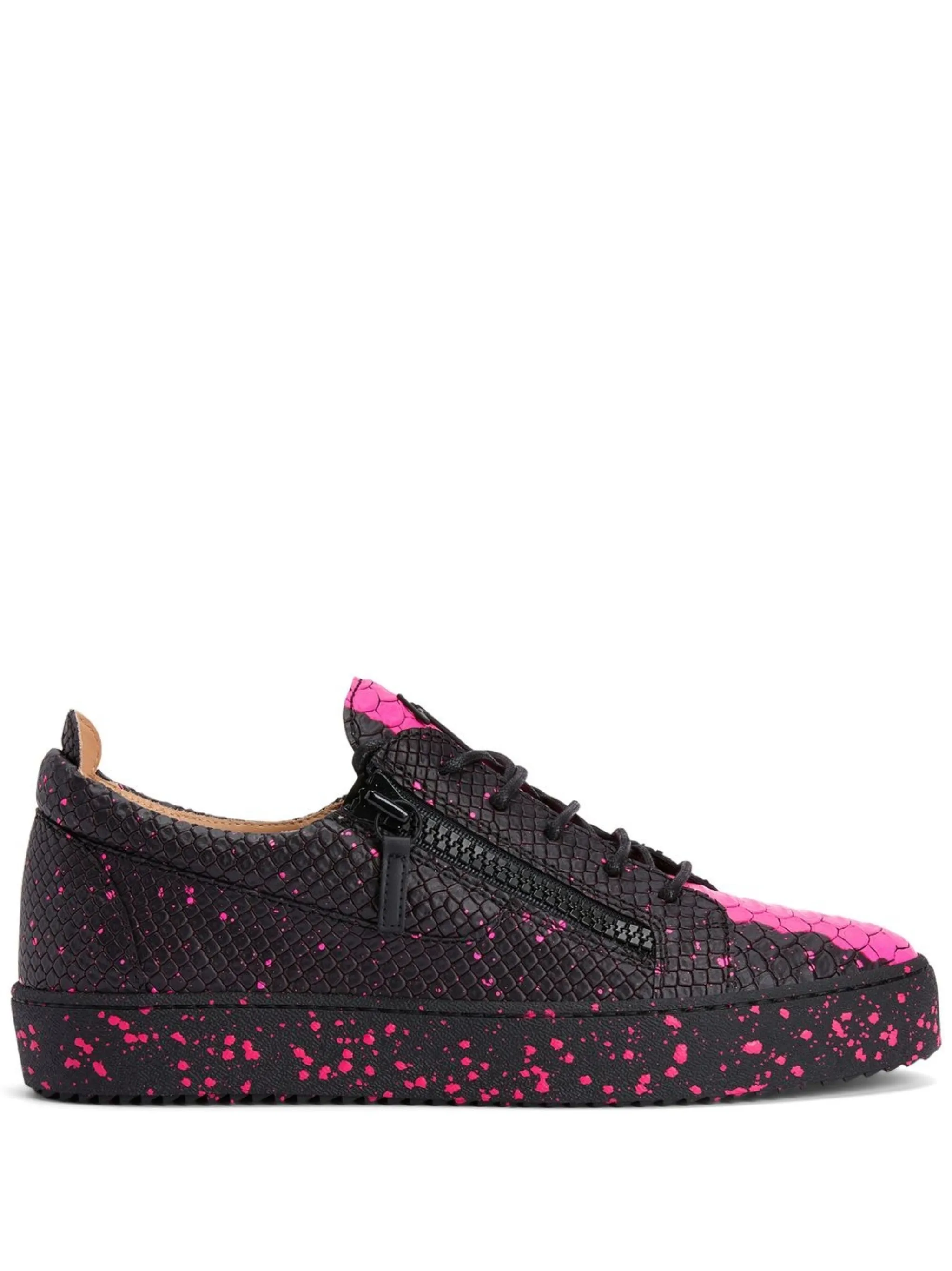 

Кеды Frankie с тиснением под кожу змеи Giuseppe Zanotti, черный