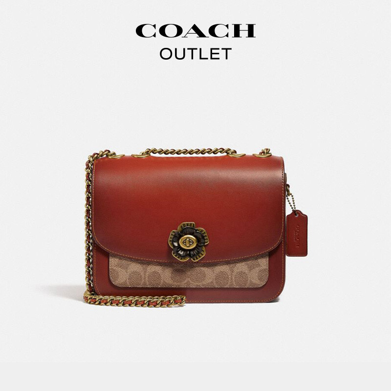 

Женская классическая маленькая квадратная сумка COACH Madison, коричневый