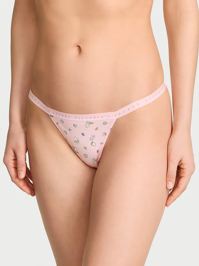 Трусики-Стринги из эластичного хлопка Victoria'S Secret, Smooth Bermuda Pink Lemons