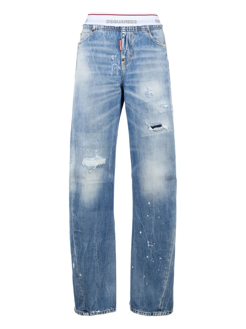 Джинсы с логотипом на поясе Dsquared2, синий